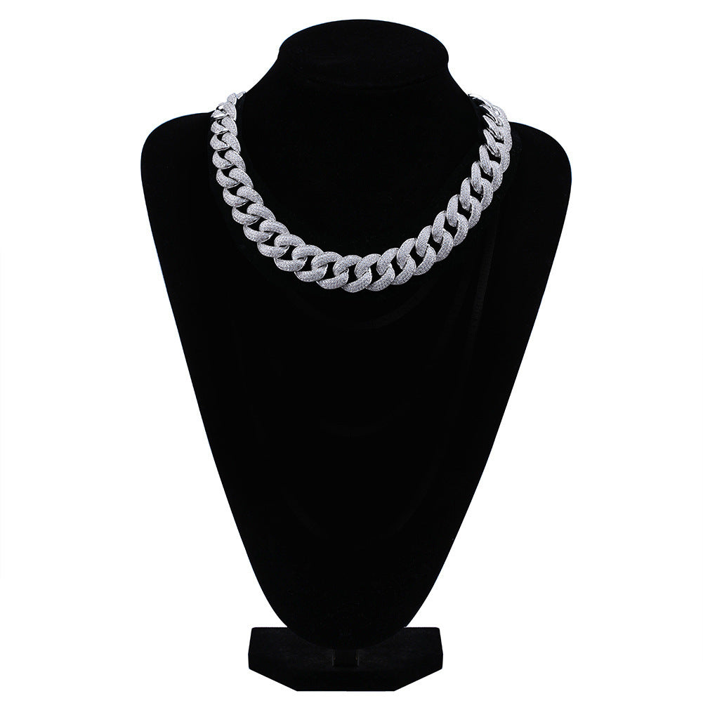 Collar Bling con Circonitas 18 mm – Estilo Trap Europeo y Americano