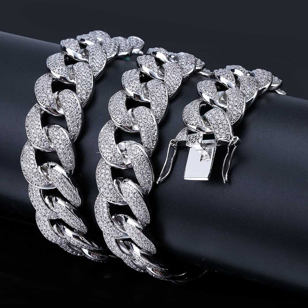 Collar Bling con Circonitas 18 mm – Estilo Trap Europeo y Americano