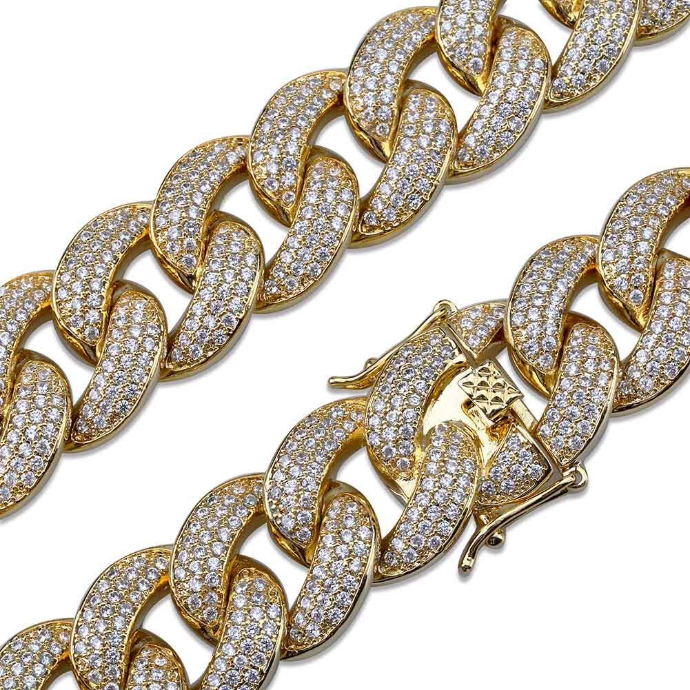 Collar Bling con Circonitas 18 mm – Estilo Trap Europeo y Americano