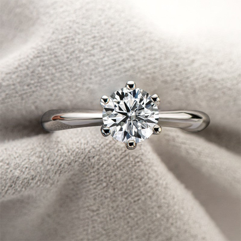 Anillo de moissanita 1 quilate en plata de ley 925