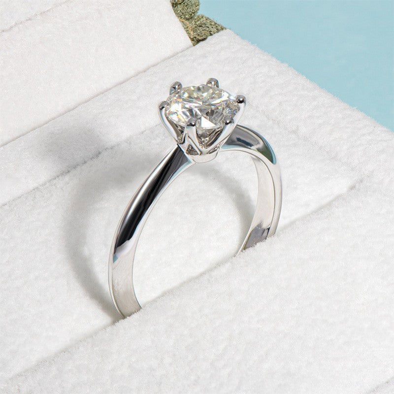 Anillo de moissanita 1 quilate en plata de ley 925