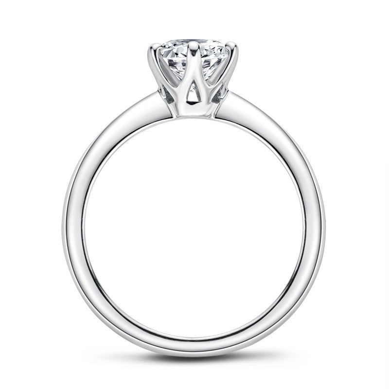 Anillo de moissanita 1 quilate en plata de ley 925