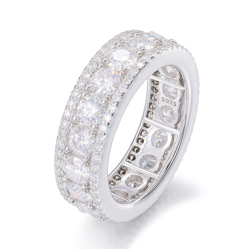 Anillo de Moissanita Exquisito en Plata S925 –Elegancia y Brillo Inigualable