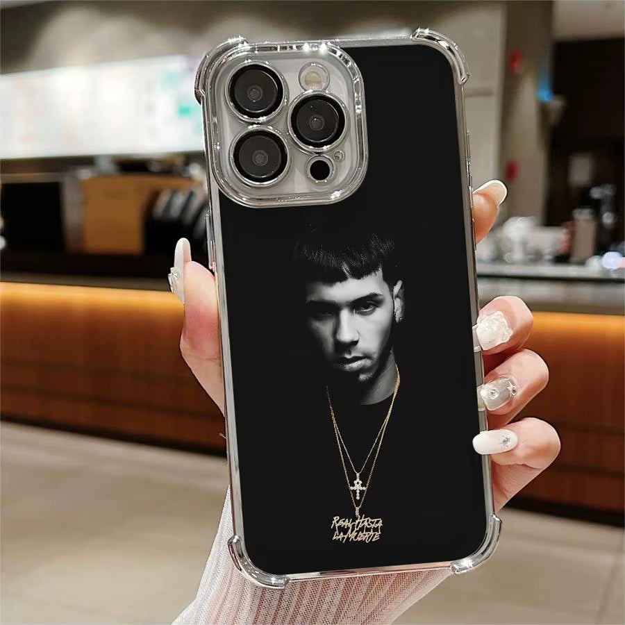 Fashion Hot Rapper Anuel AA Phone Case for Iphone 11 12 14 13 plus 16E 16 15 Pro MAX Clear Cover