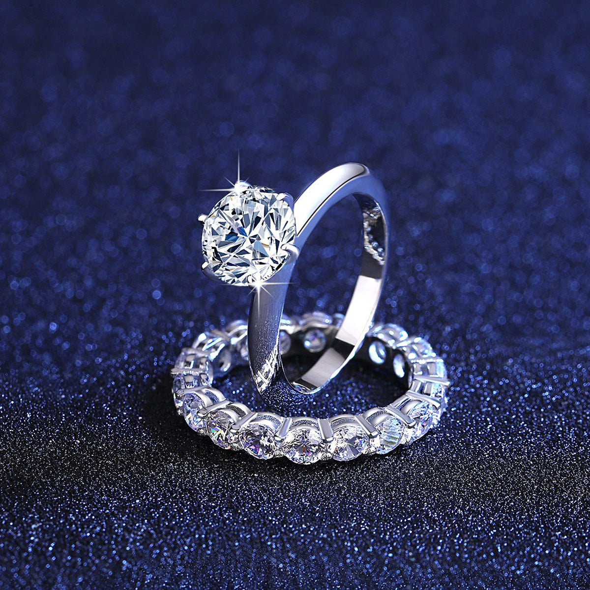 Anillo de moissanita para mujer en plata S925