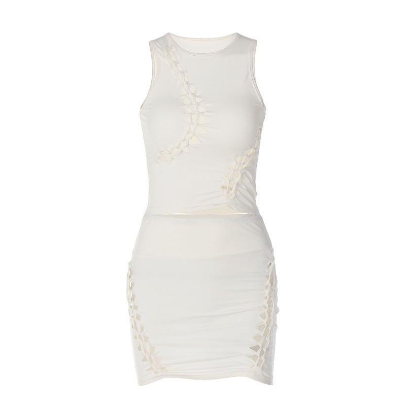 Vestido Sin Mangas Mujer – Cuello Redondo y Color Sólido de Moda Verano 2025