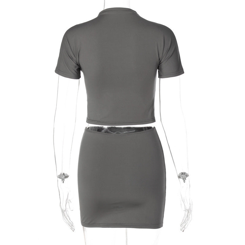 Conjunto de verano mujer – Falda y top con estampado de letras