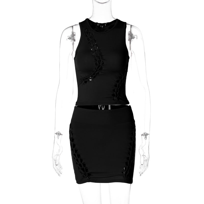 Vestido Sin Mangas Mujer – Cuello Redondo y Color Sólido de Moda Verano 2025