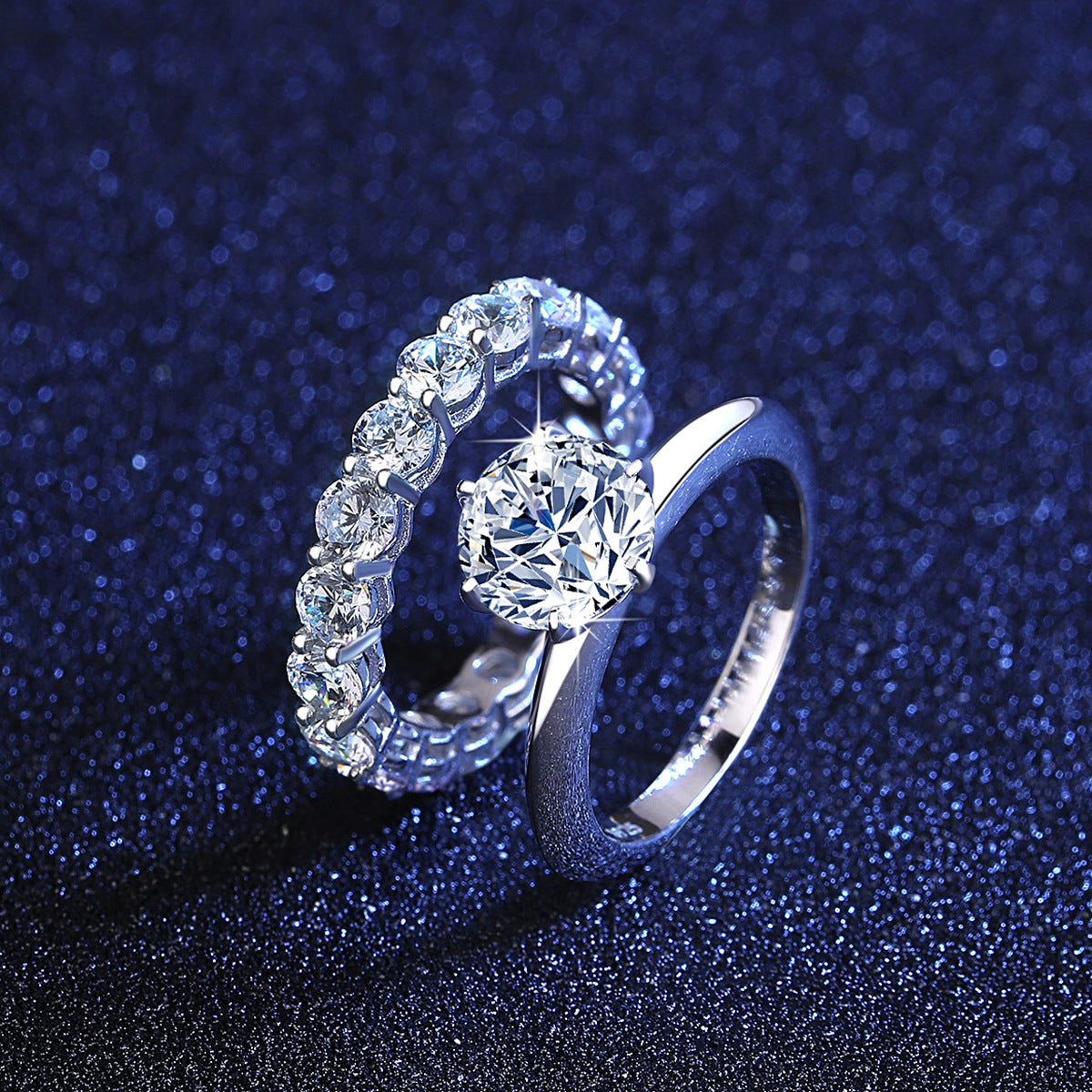 Anillo de moissanita para mujer en plata S925