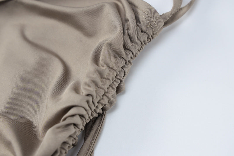 Conjunto Sexy Mujer – Falda con Cordón Lateral + Top de Un Hombro Descubierto