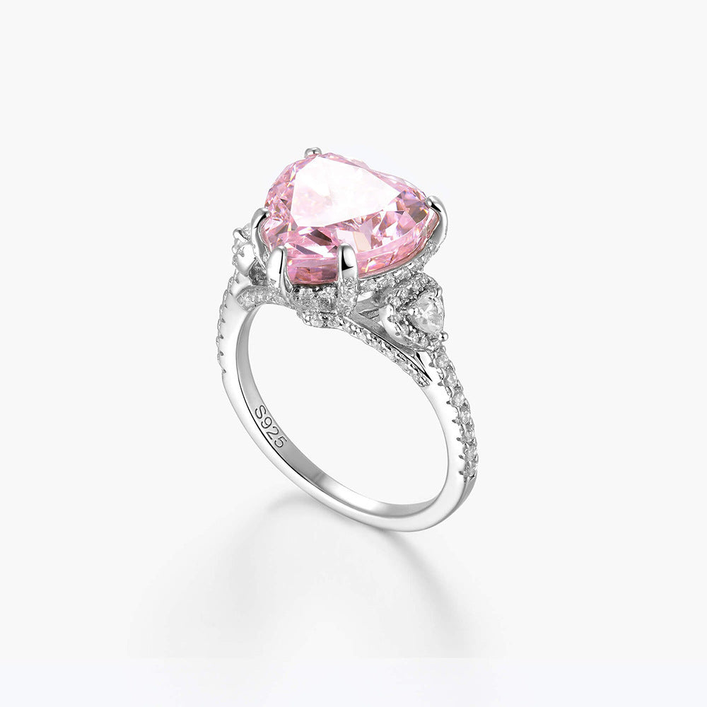 Anillo Francés "Loving Heart" con Circonita y Detalles Ice