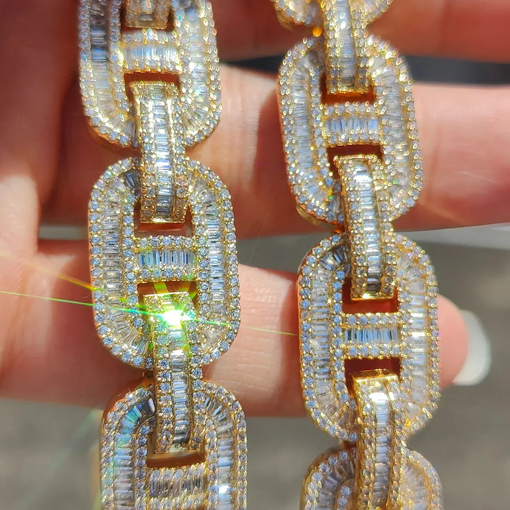 Pulsera iced out coffee bean trap con circonitas 5A de lujo para hombre y mujer