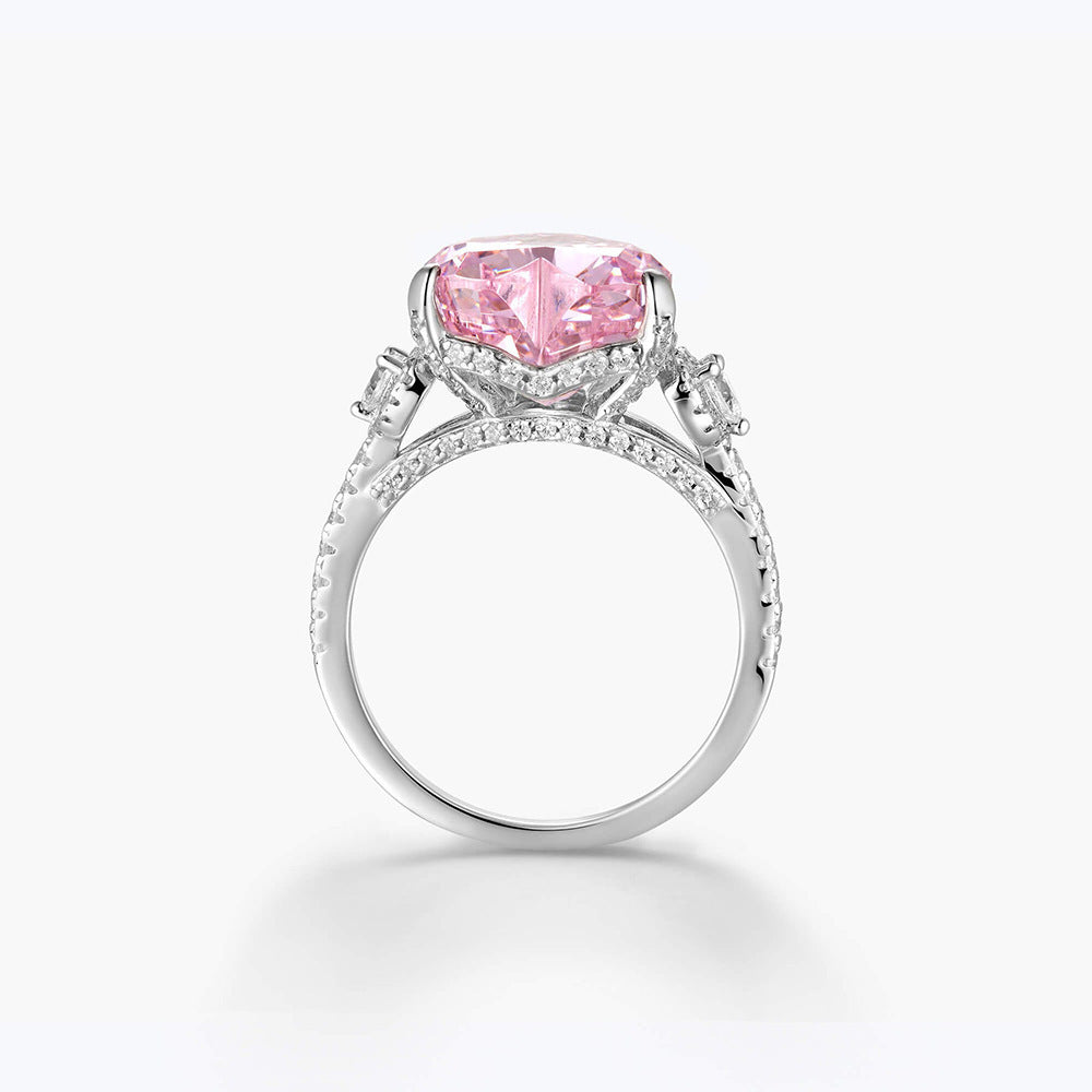 Anillo Francés "Loving Heart" con Circonita y Detalles Ice