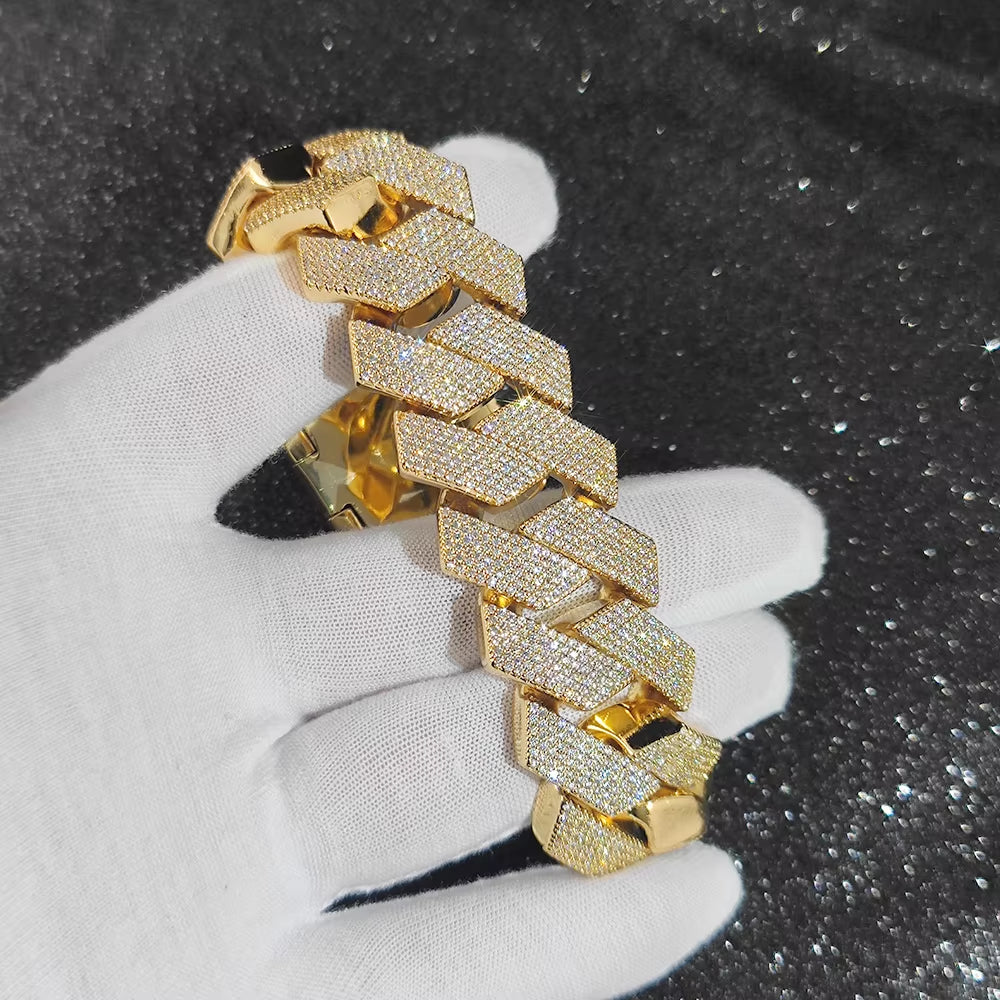 Cadena cubana helada 25mm con circonitas – joya hip hop de lujo barata para hombre