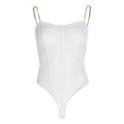 Top con tirantes y cadena de rejilla – Sexy & atrevido
