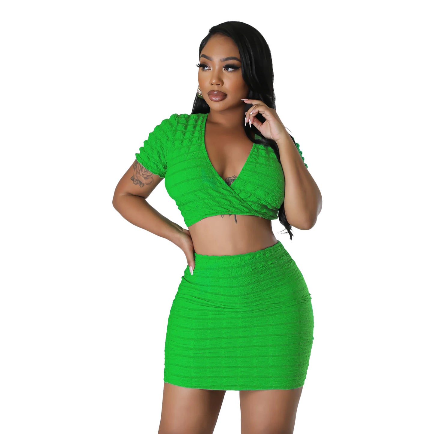 Traje falda burbuja sexy para mujer