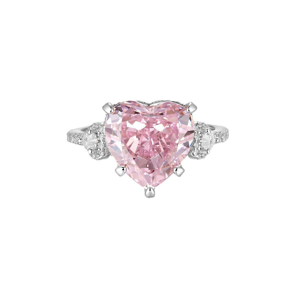 Anillo Francés "Loving Heart" con Circonita y Detalles Ice
