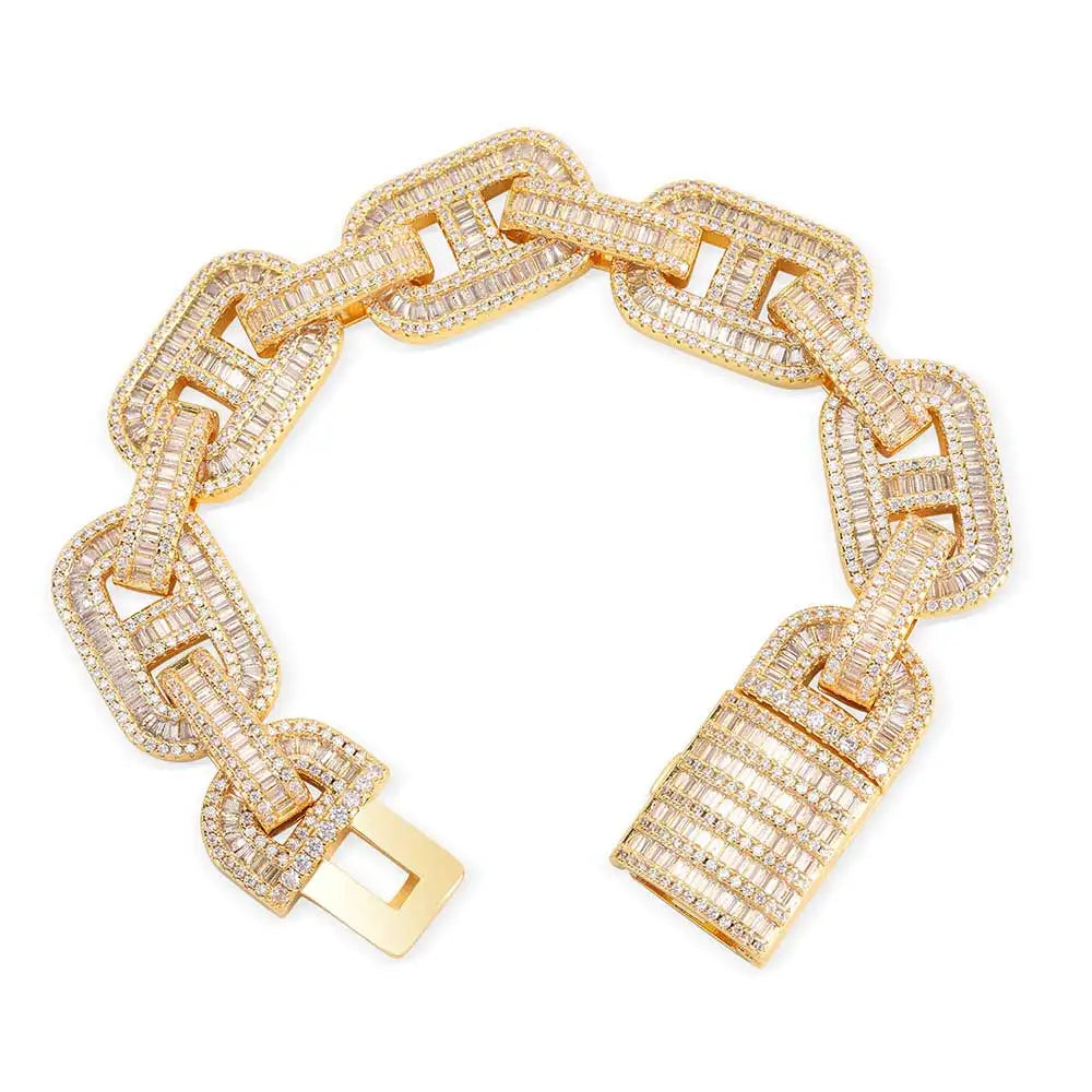 Pulsera iced out coffee bean trap con circonitas 5A de lujo para hombre y mujer