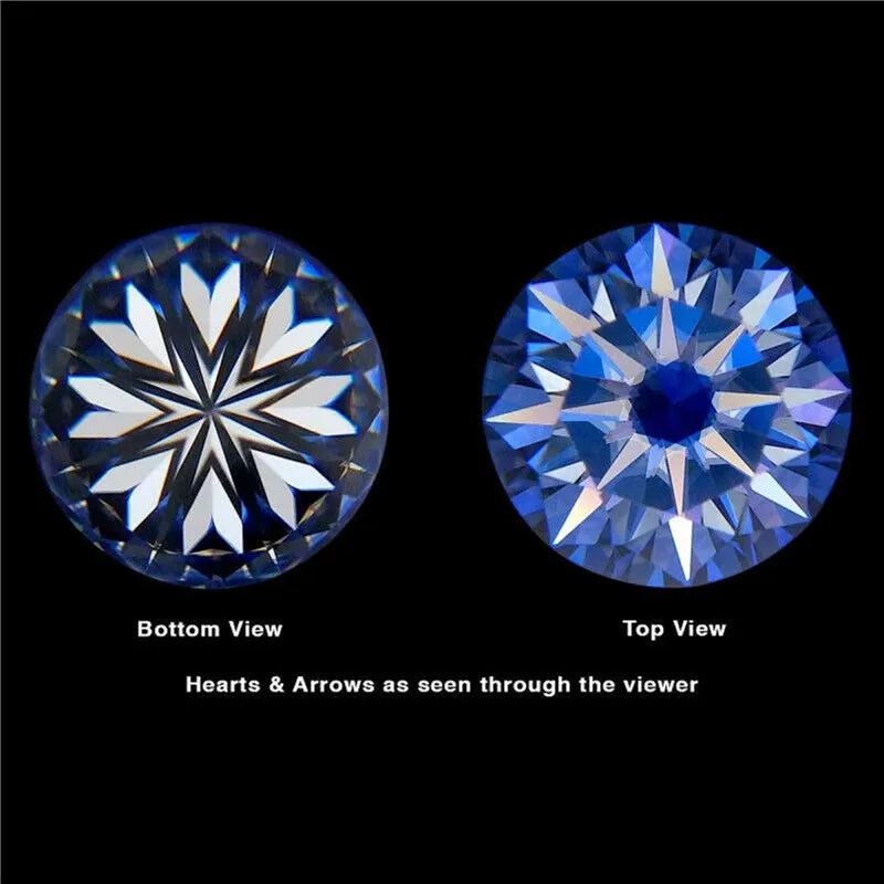 1-2 CT Blue Green Moissanite Stud Earrings for Men & Women S925 Silver 18K Gold Plated Earrings Pass Diamond Test GRA Jewelry