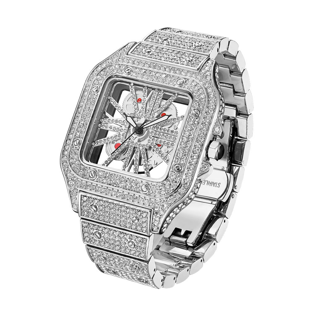 Reloj Cuadrado con Diamantes – Diseño Exclusivo Urbano y Elegante