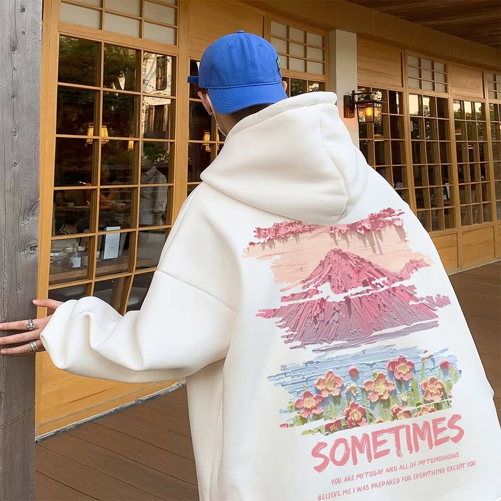 American Retro Hooded Sweater Men's Couple Coat