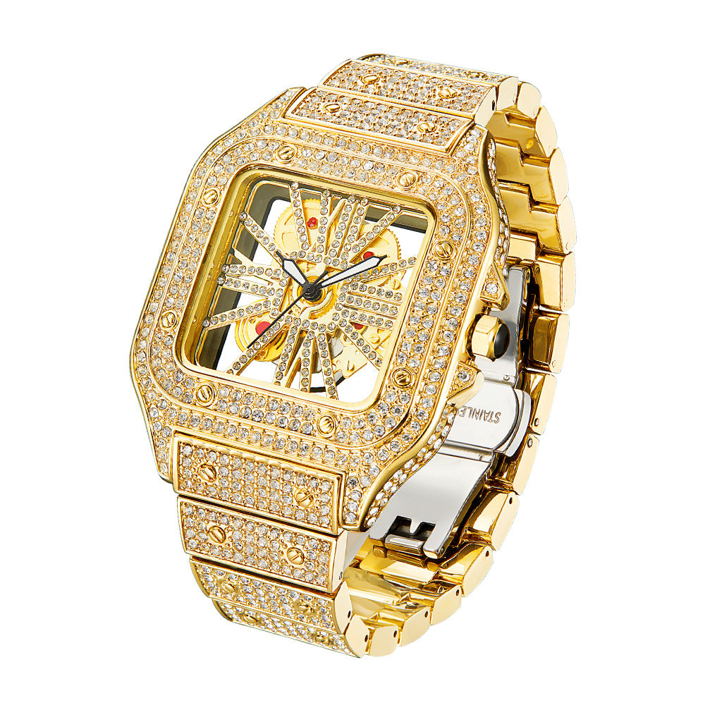 Reloj Cuadrado con Diamantes – Diseño Exclusivo Urbano y Elegante