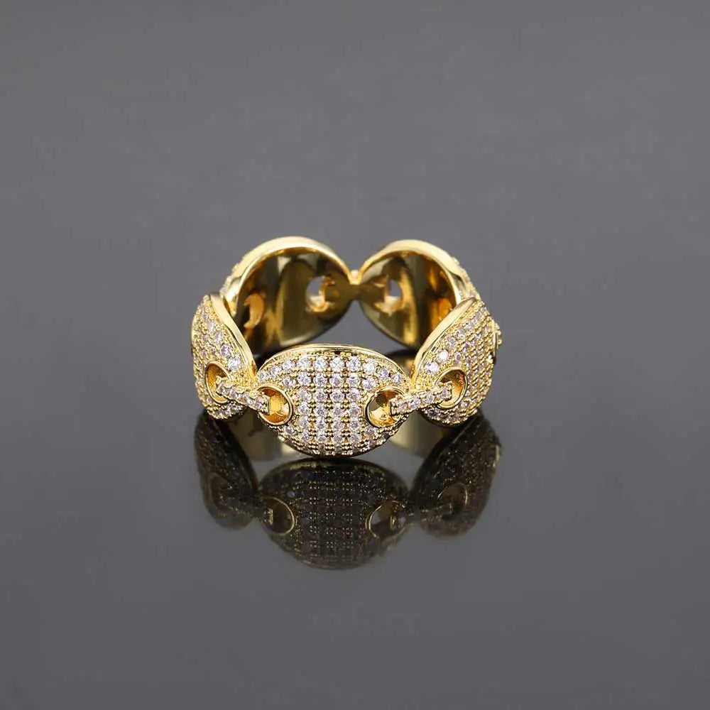 Anillo lujo hip hop Grano de Café – Detalles únicos y brillo imparable