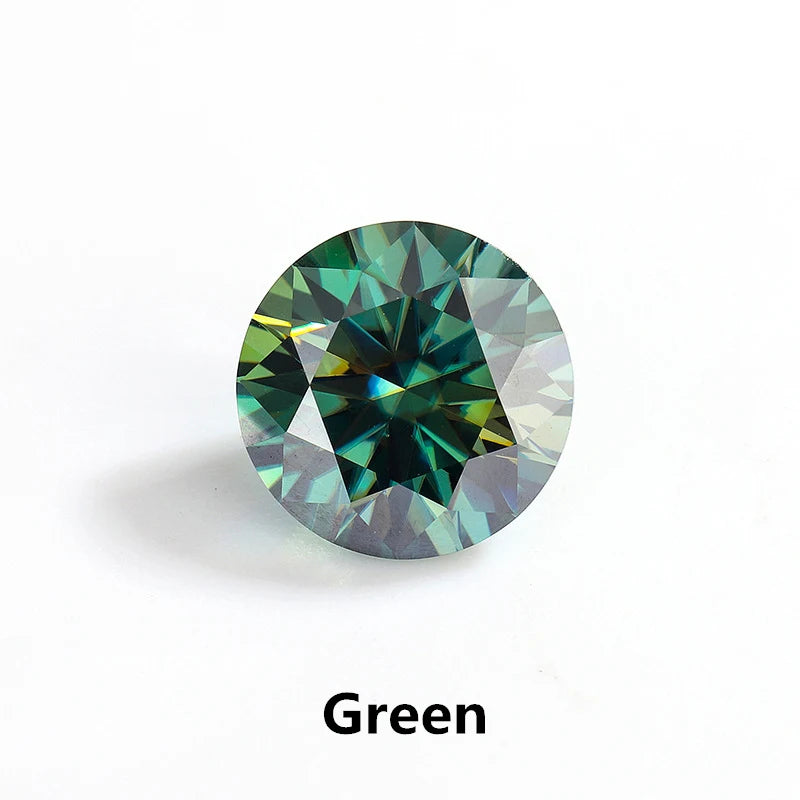 1-2 CT Blue Green Moissanite Stud Earrings for Men & Women S925 Silver 18K Gold Plated Earrings Pass Diamond Test GRA Jewelry