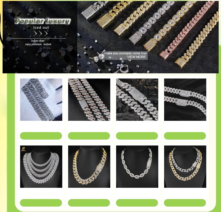 8mm Width Hip Hop Cubic Zircon CZ Iced Out 2 Rows Cuban Link Chain Necklace For Women Jewelry Birthday Gift Drop Shipping