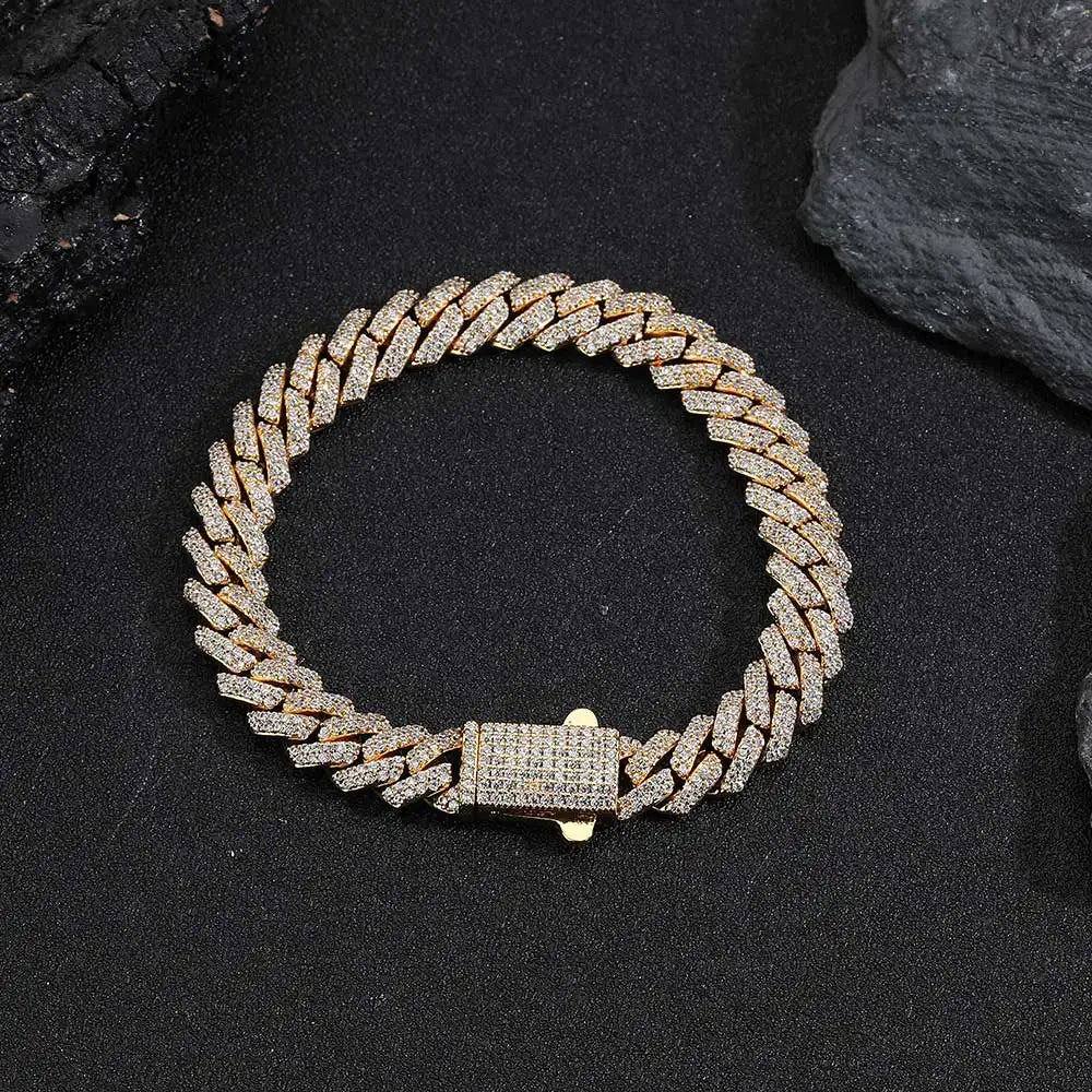 8mm Width Hip Hop Cubic Zircon CZ Iced Out 2 Rows Cuban Link Chain Necklace For Women Jewelry Birthday Gift Drop Shipping