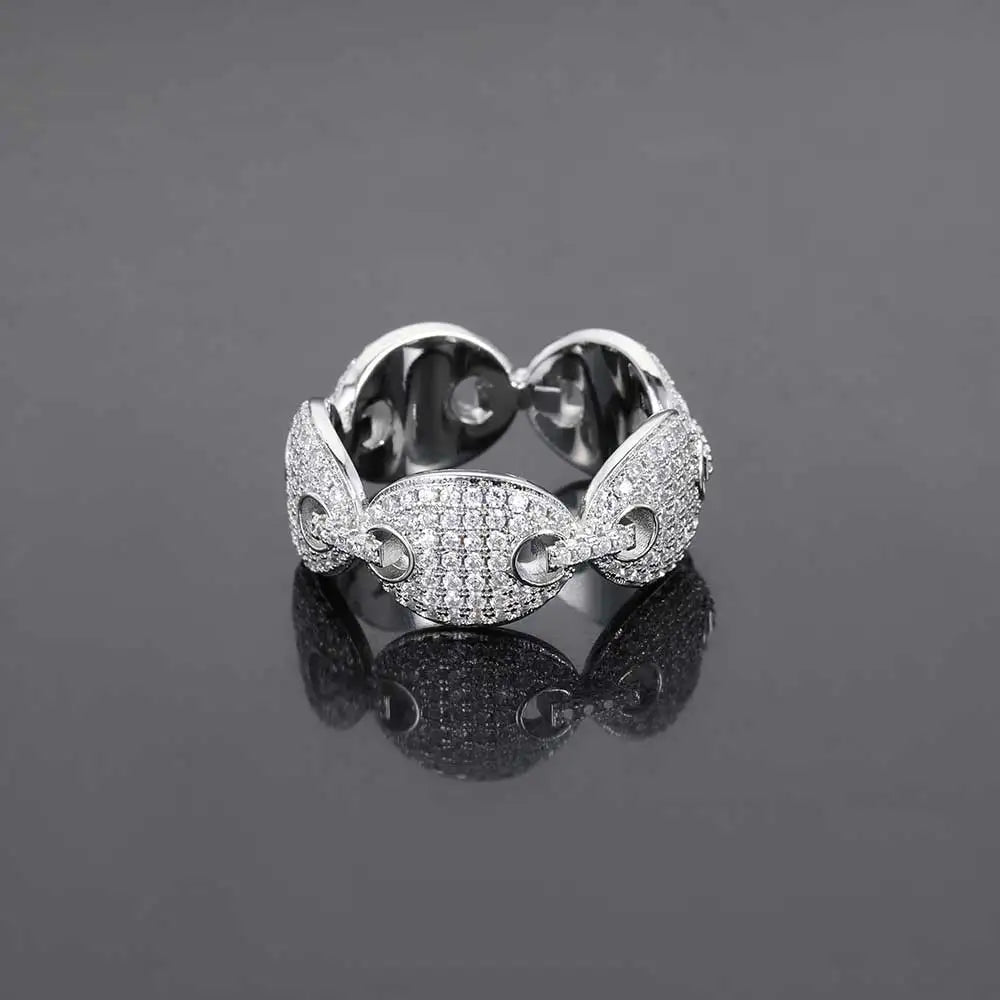 Anillo lujo hip hop Grano de Café – Detalles únicos y brillo imparable