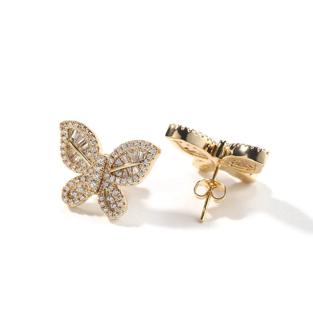 Pendientes Mariposa Delicados – Circonitas CZ Full Pave para Mujer