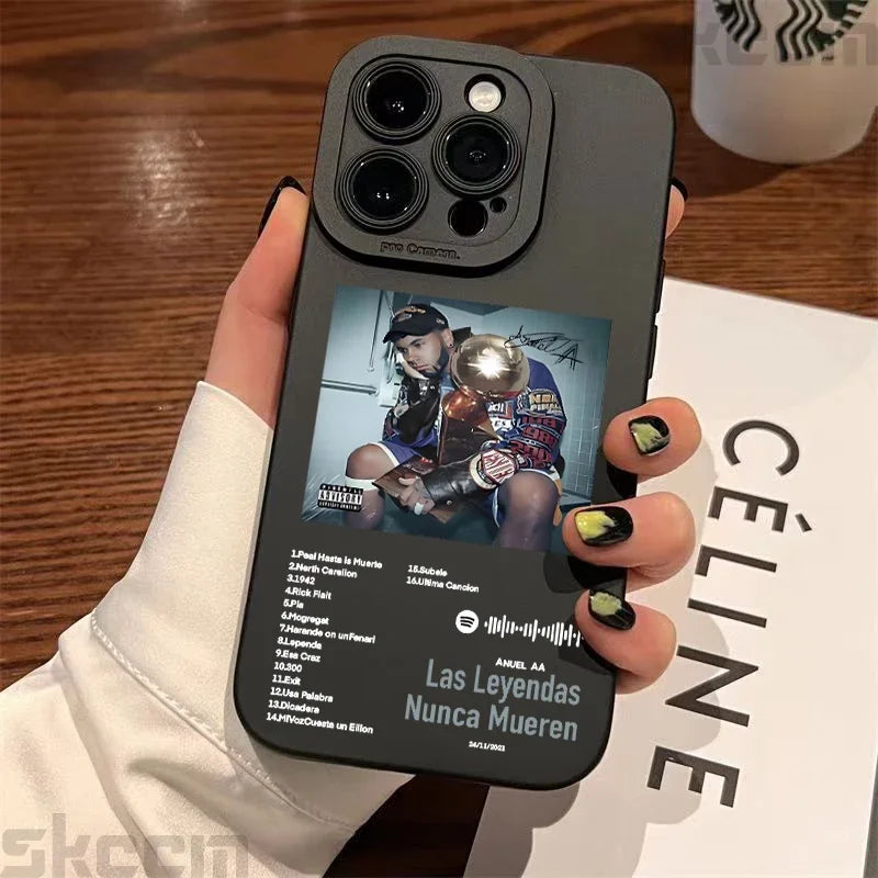 Fashion Hot Rapper Anuel AA Shockproof Phone Case for Iphone 16 Pro Max 15 14 11 12 13 Mini XS Max X XR 7 8 15 plus Matte Cover