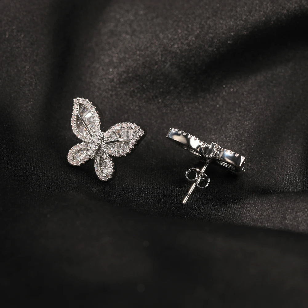 Pendientes Mariposa Delicados – Circonitas CZ Full Pave para Mujer