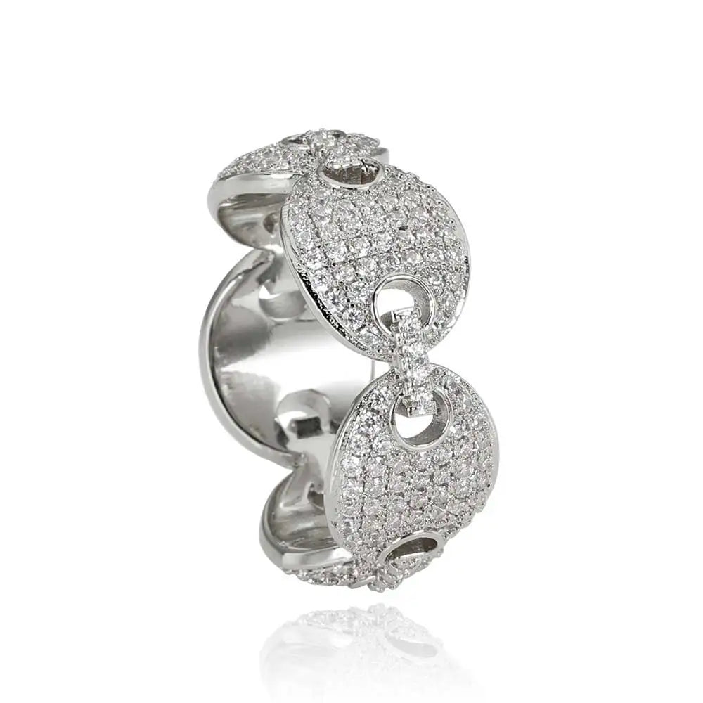 Anillo lujo hip hop Grano de Café – Detalles únicos y brillo imparable
