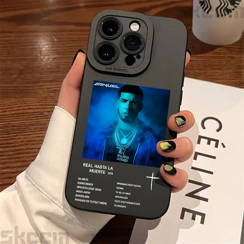 Fashion Hot Rapper Anuel AA Shockproof Phone Case for Iphone 16 Pro Max 15 14 11 12 13 Mini XS Max X XR 7 8 15 plus Matte Cover