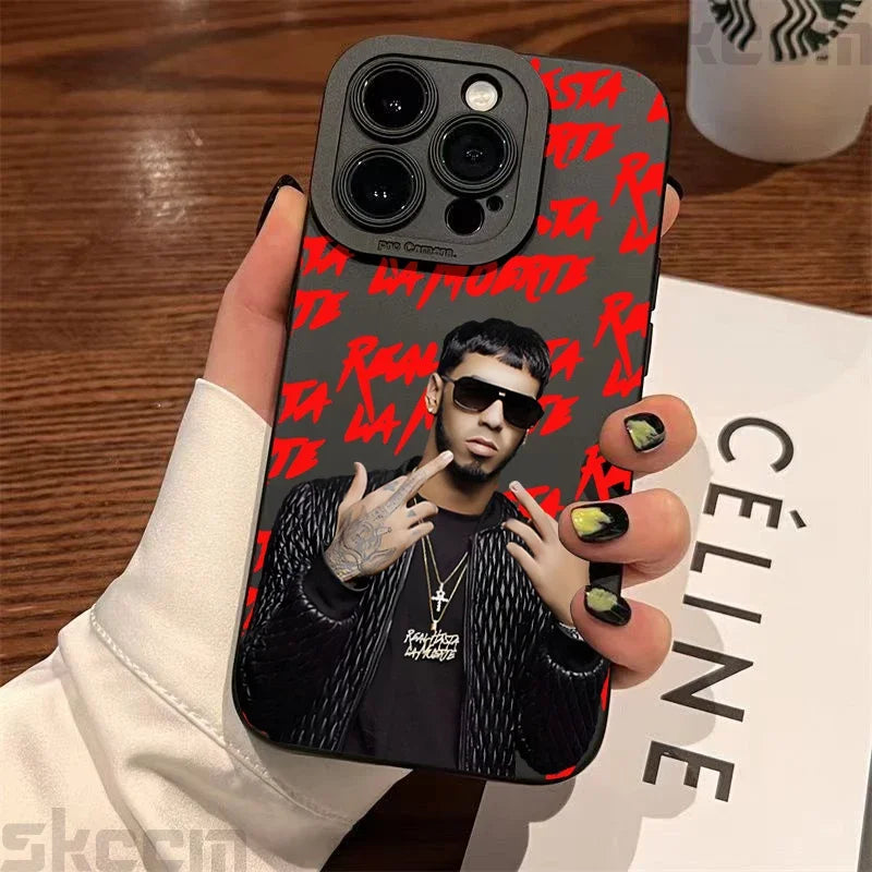 Fashion Hot Rapper Anuel AA Shockproof Phone Case for Iphone 16 Pro Max 15 14 11 12 13 Mini XS Max X XR 7 8 15 plus Matte Cover