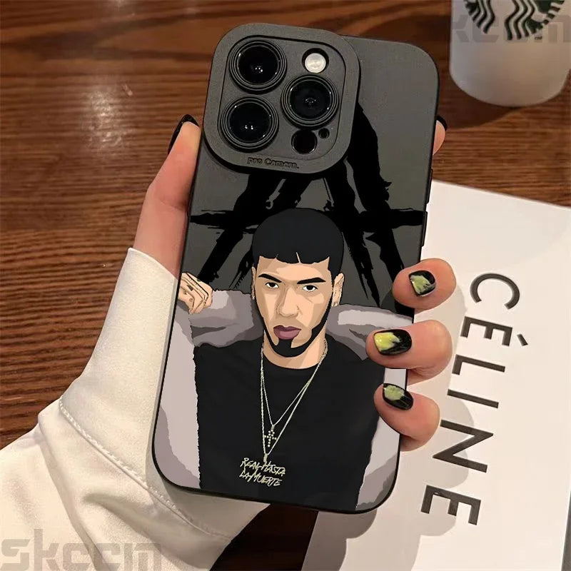 Fashion Hot Rapper Anuel AA Shockproof Phone Case for Iphone 16 Pro Max 15 14 11 12 13 Mini XS Max X XR 7 8 15 plus Matte Cover