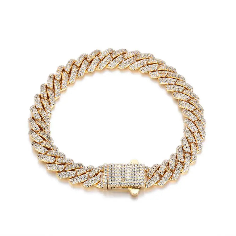 8mm Width Hip Hop Cubic Zircon CZ Iced Out 2 Rows Cuban Link Chain Necklace For Women Jewelry Birthday Gift Drop Shipping