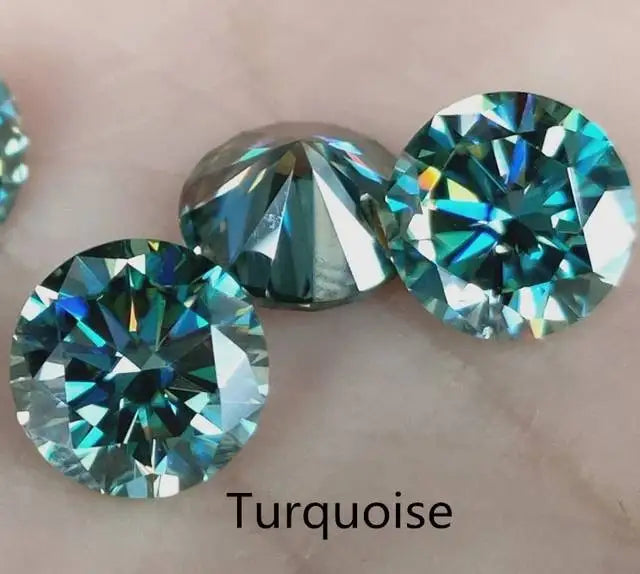 1-2 CT Blue Green Moissanite Stud Earrings for Men & Women S925 Silver 18K Gold Plated Earrings Pass Diamond Test GRA Jewelry