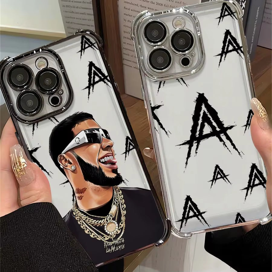 Fashion Hot Rapper Anuel AA Phone Case for Iphone 11 12 14 13 plus 16E 16 15 Pro MAX Clear Cover