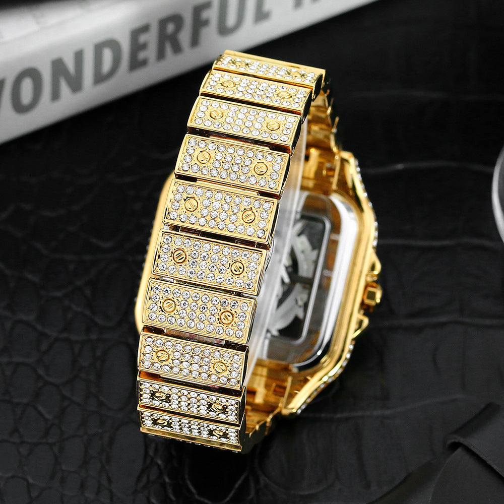 Reloj Cuadrado con Diamantes – Diseño Exclusivo Urbano y Elegante