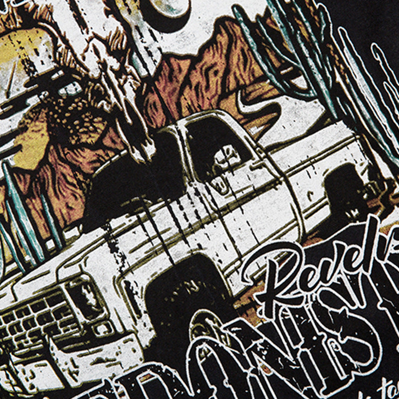 Camiseta Hombre Oversize “Car Cartoon” | Estilo Street con Estampado Retro
