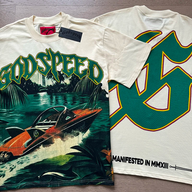 Camiseta GOD SPEED Estilo Vintage – Unisex | Moda Hip Hop Verano 2025