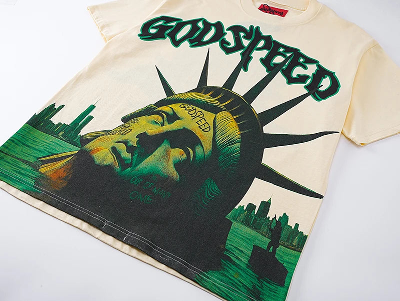 Camiseta GOD SPEED Estilo Vintage – Unisex | Moda Hip Hop Verano 2025