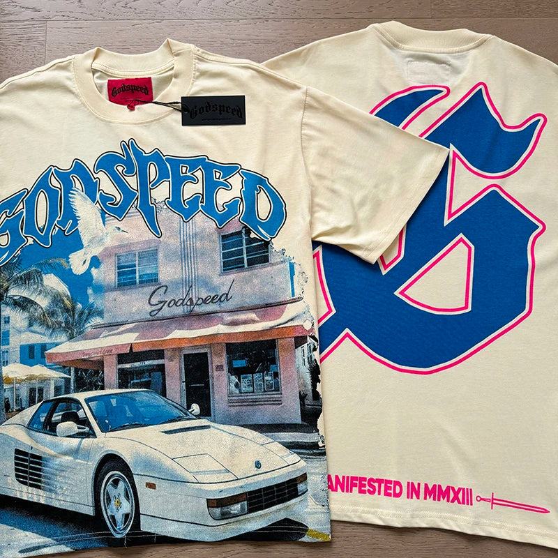 Camiseta GOD SPEED Estilo Vintage – Unisex | Moda Hip Hop Verano 2025