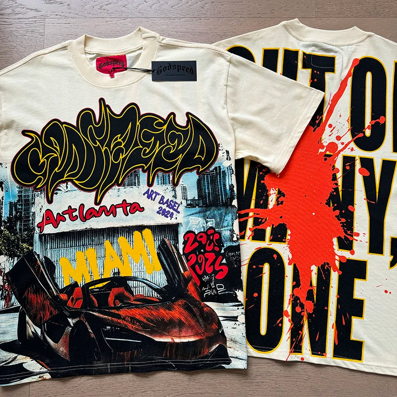 Camiseta GOD SPEED Estilo Vintage – Unisex | Moda Hip Hop Verano 2025