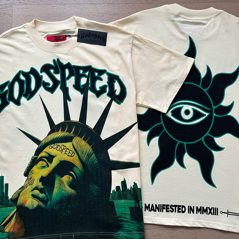 Camiseta GOD SPEED Estilo Vintage – Unisex | Moda Hip Hop Verano 2025
