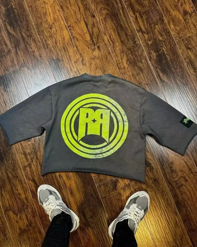 Camiseta Oversize Lavado Ácido Retro Larga | Estilo Y2K Streetwear Hombre