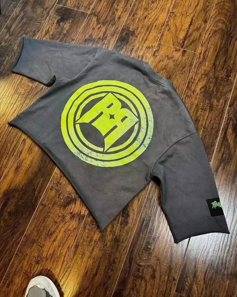 Camiseta Oversize Lavado Ácido Retro Larga | Estilo Y2K Streetwear Hombre